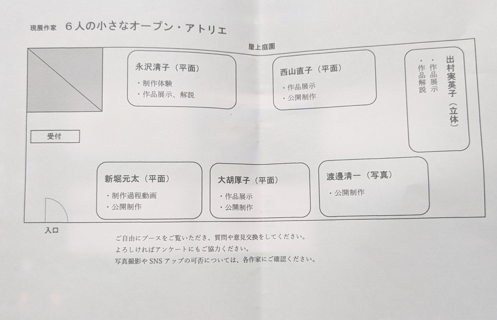 現展作家6人的小小開放工作室現場